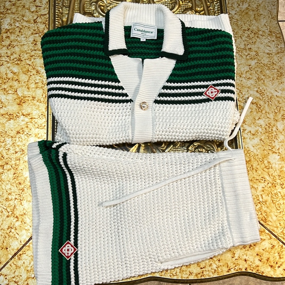 Casablanca Tennis Club Green Knitted Set Size Small